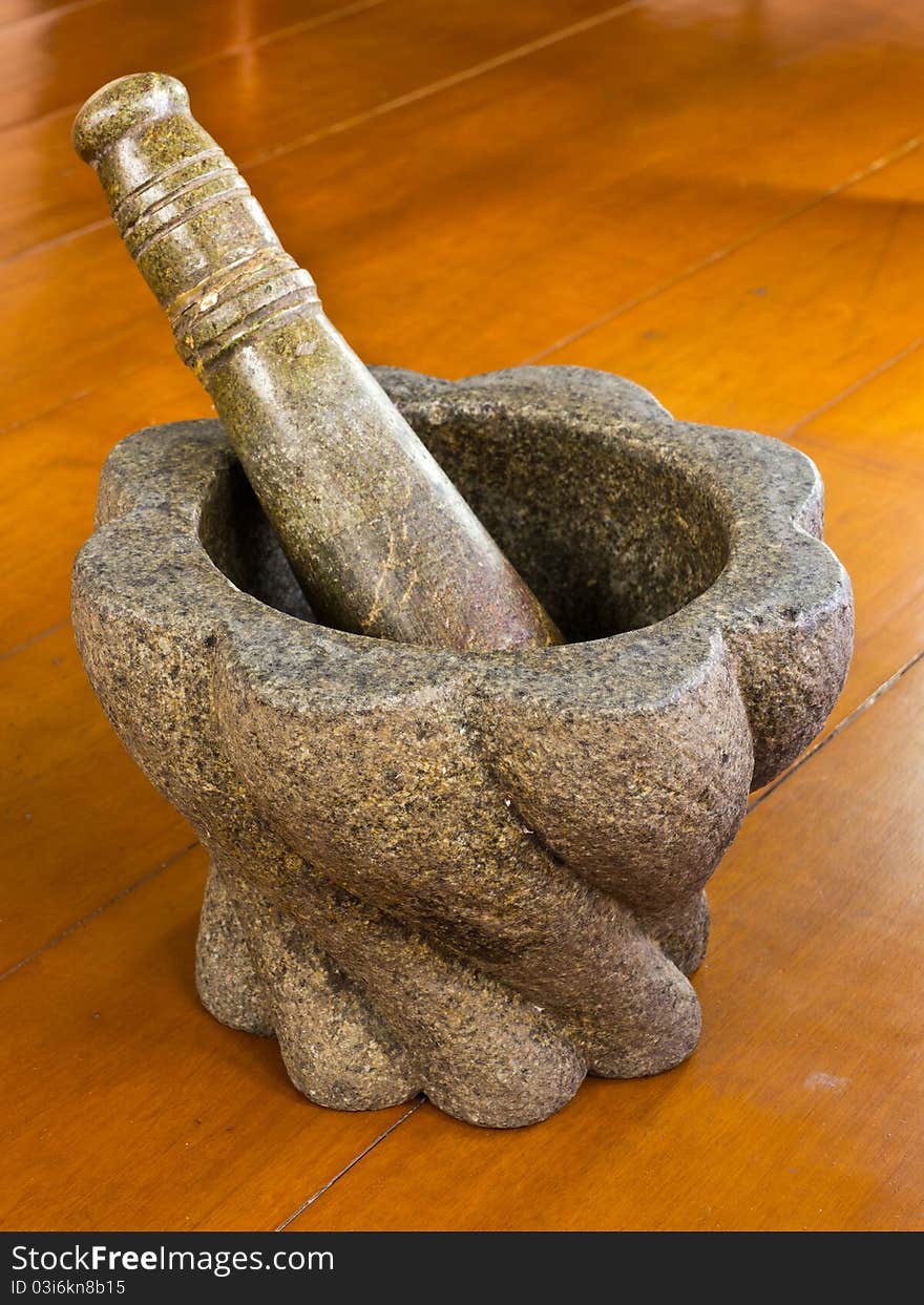 Stone mortar and pestle