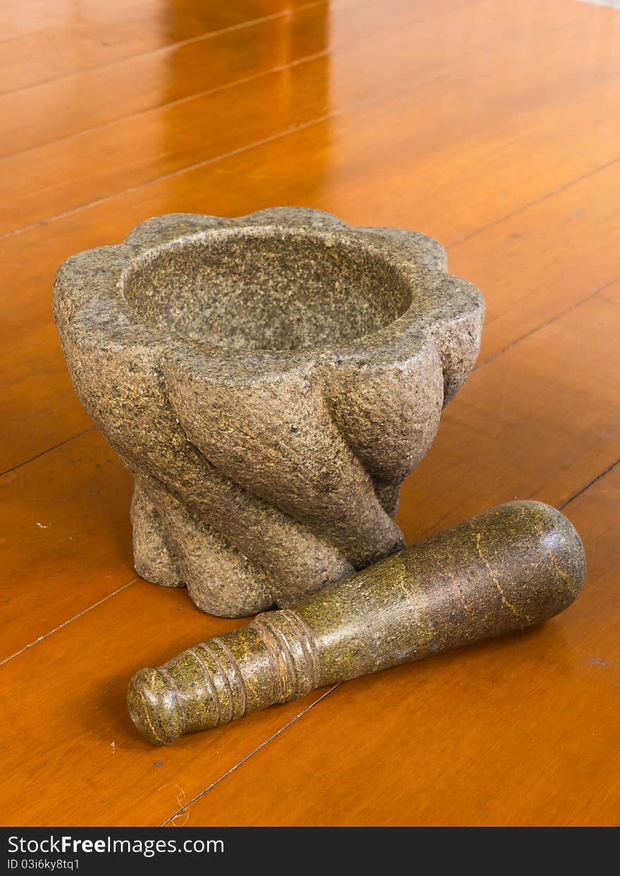 Stone mortar and pestle