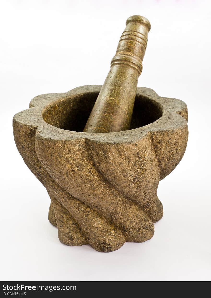 Stone mortar and pestle