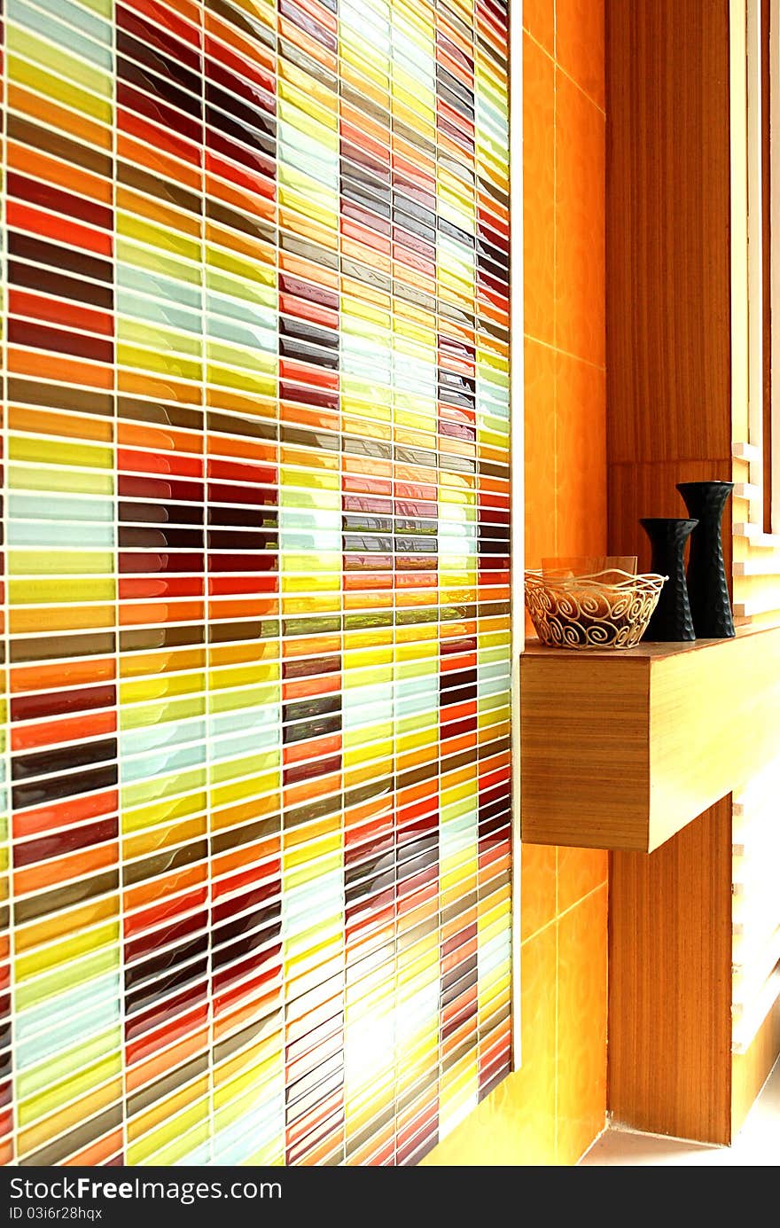 The colorful design pattern of the wall. The colorful design pattern of the wall