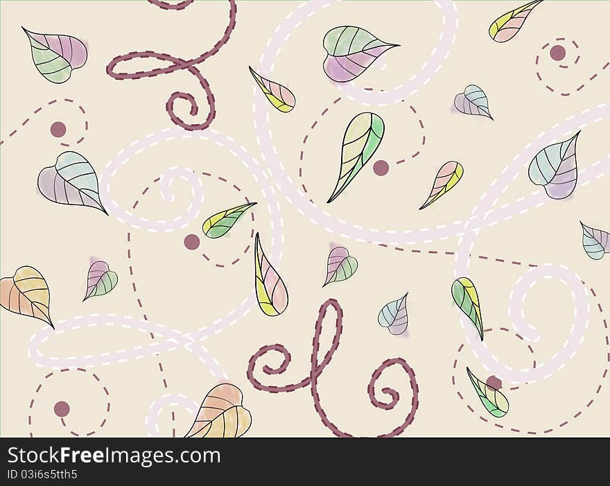 Background with leafs for wallpaper or design