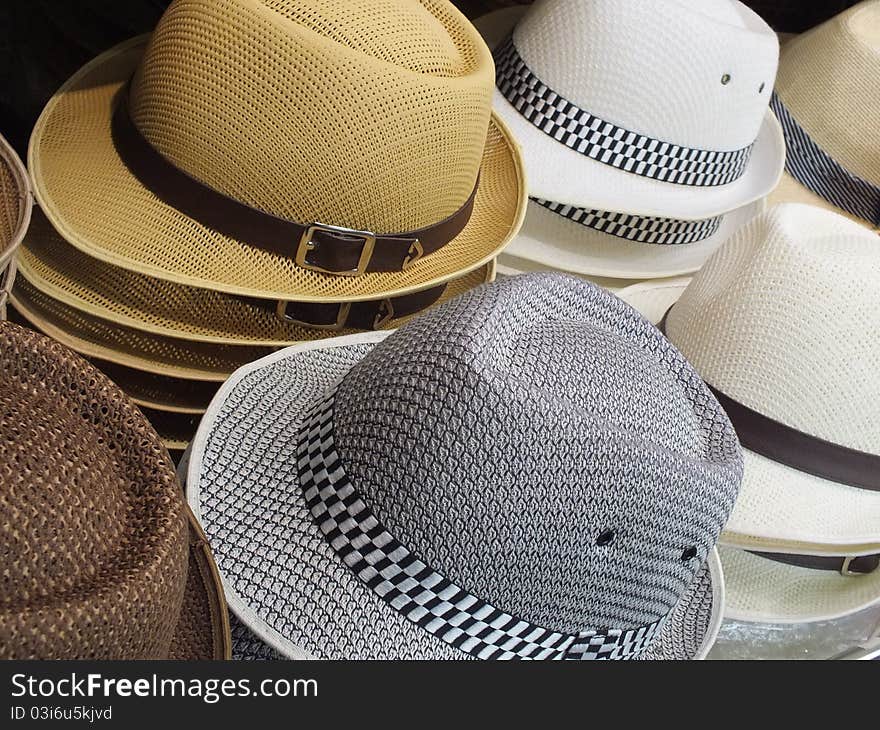 Hat theme. brown gray white and etc.