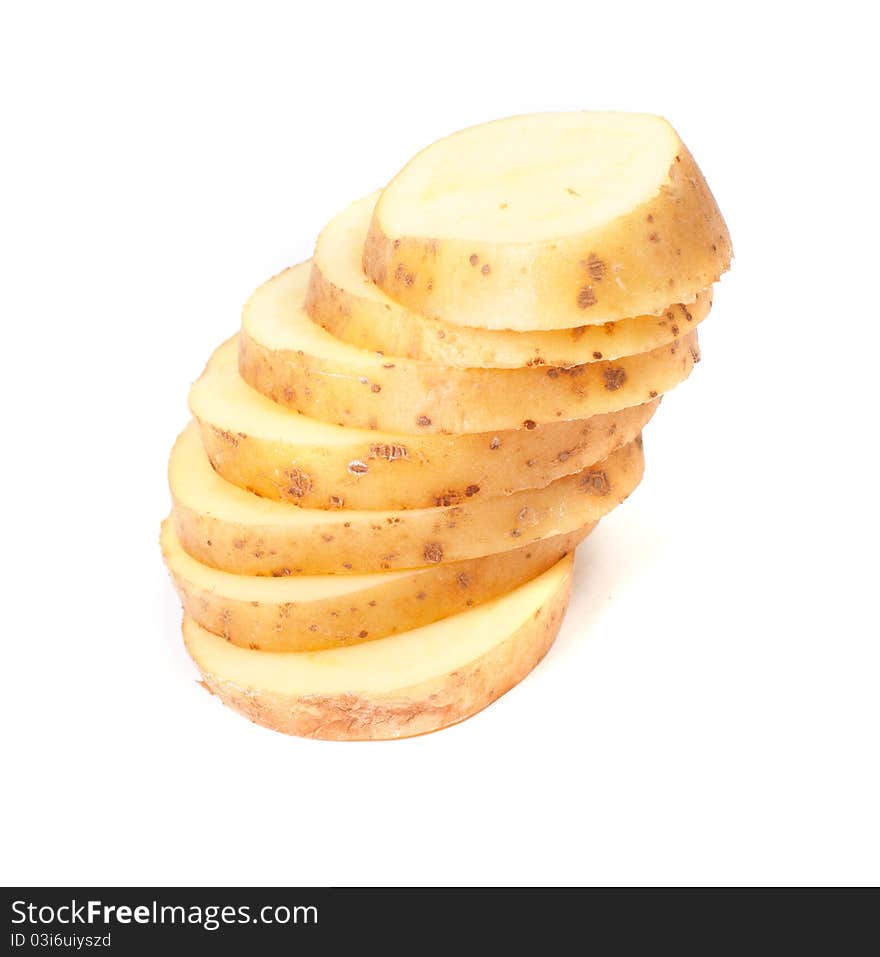 Sliced yellow potatoes