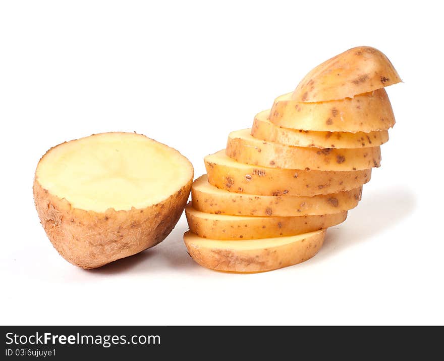 Sliced yellow potatoes