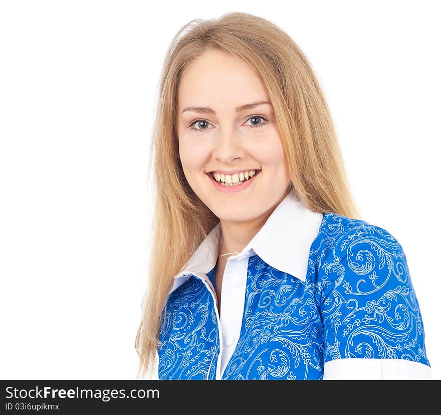 Happy business woman looking in camera and smiling. Happy business woman looking in camera and smiling