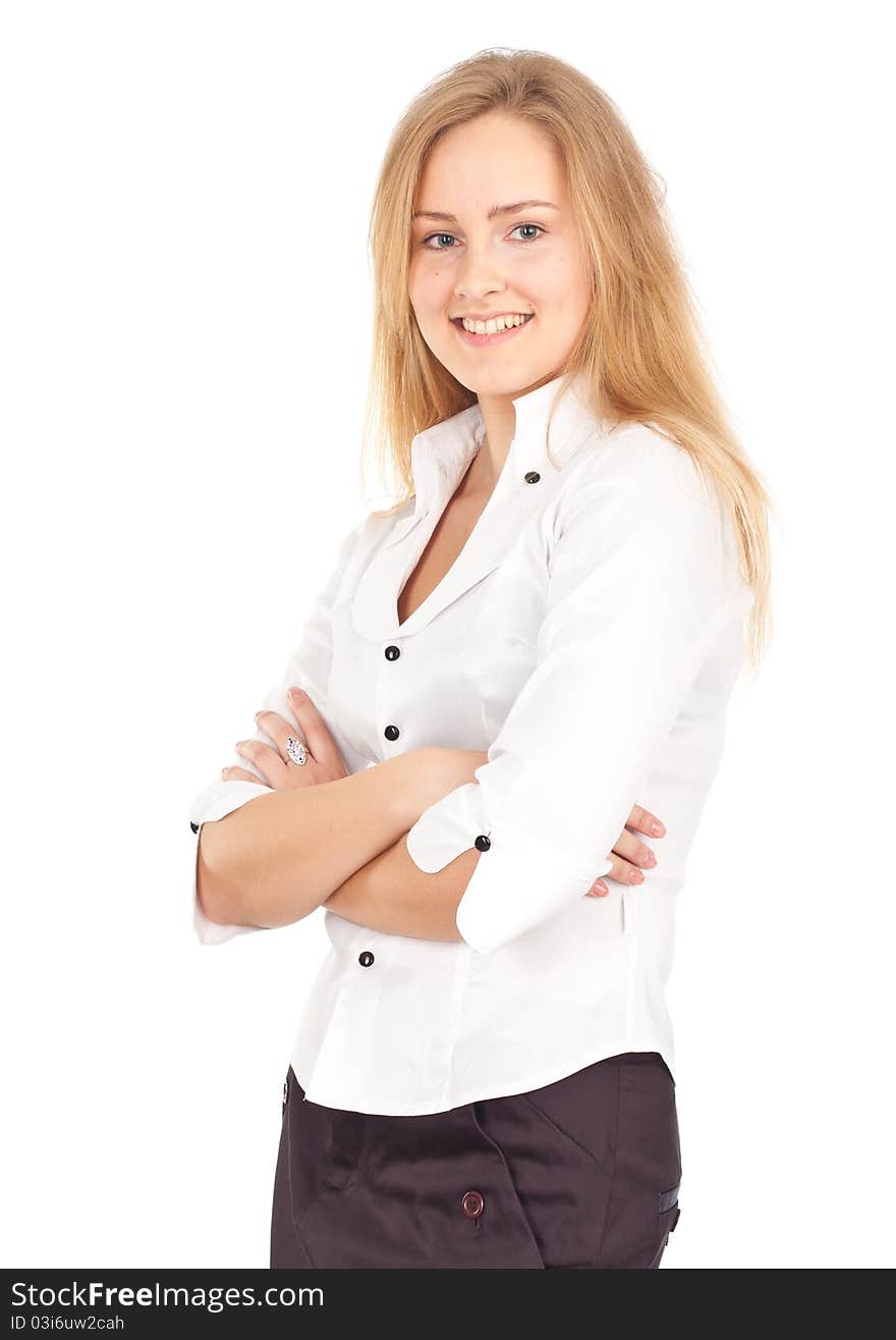 Confident business woman smiling