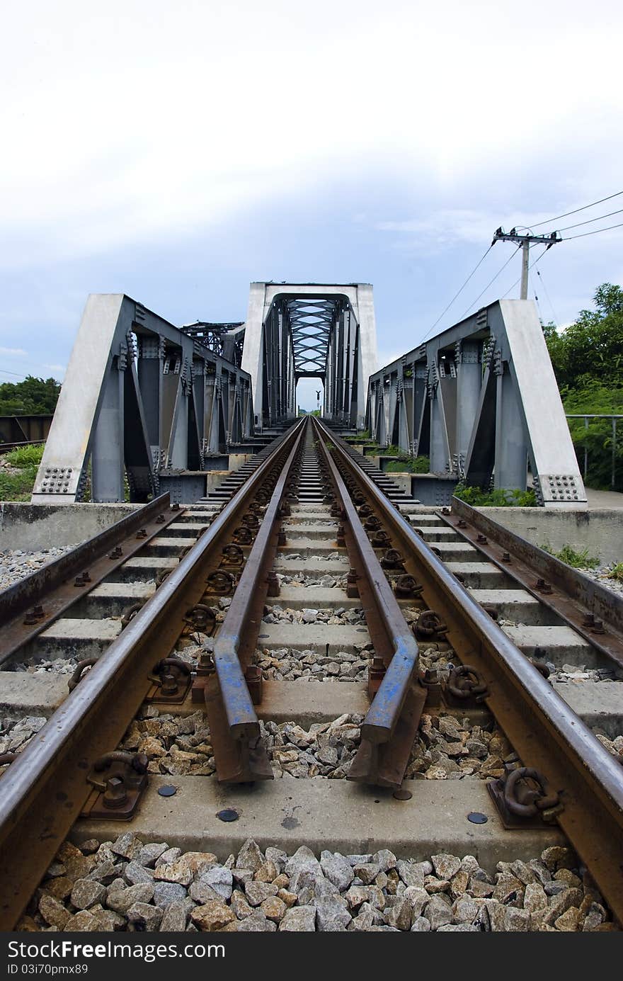 Railway Bridge over the River Nakornchaisri Thailand. Railway Bridge over the River Nakornchaisri Thailand