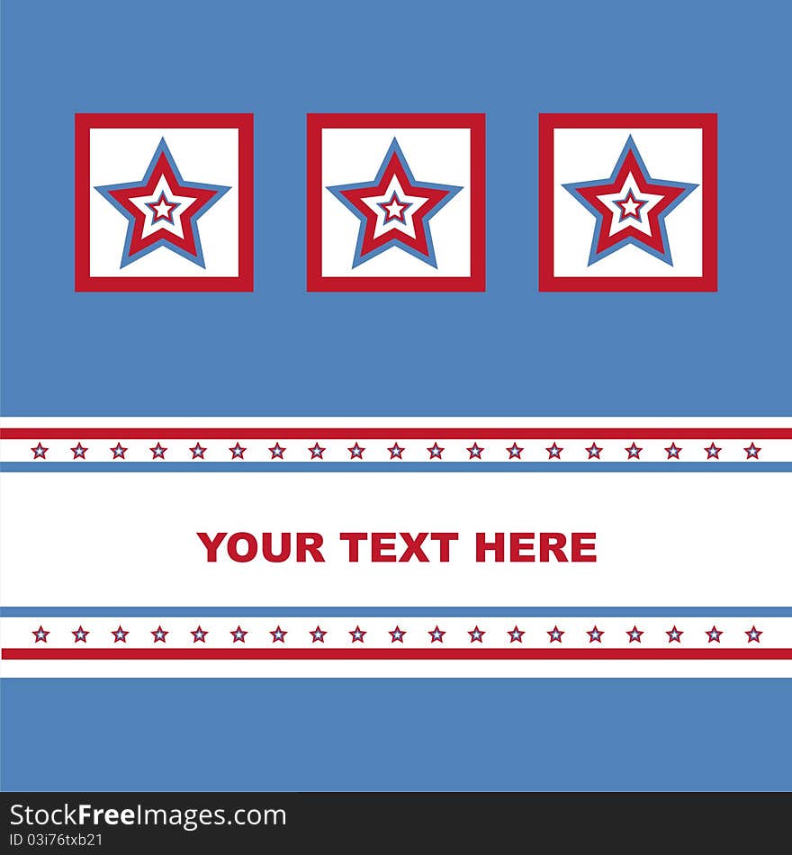 Cute american colored stars card