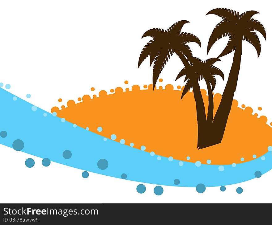 Summer background with palms on the beach. Summer background with palms on the beach