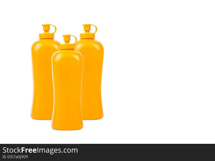 Group of Detergent bottle isolated on white background