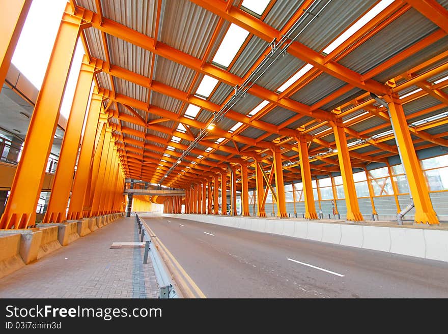 Orange tunnel at daytime