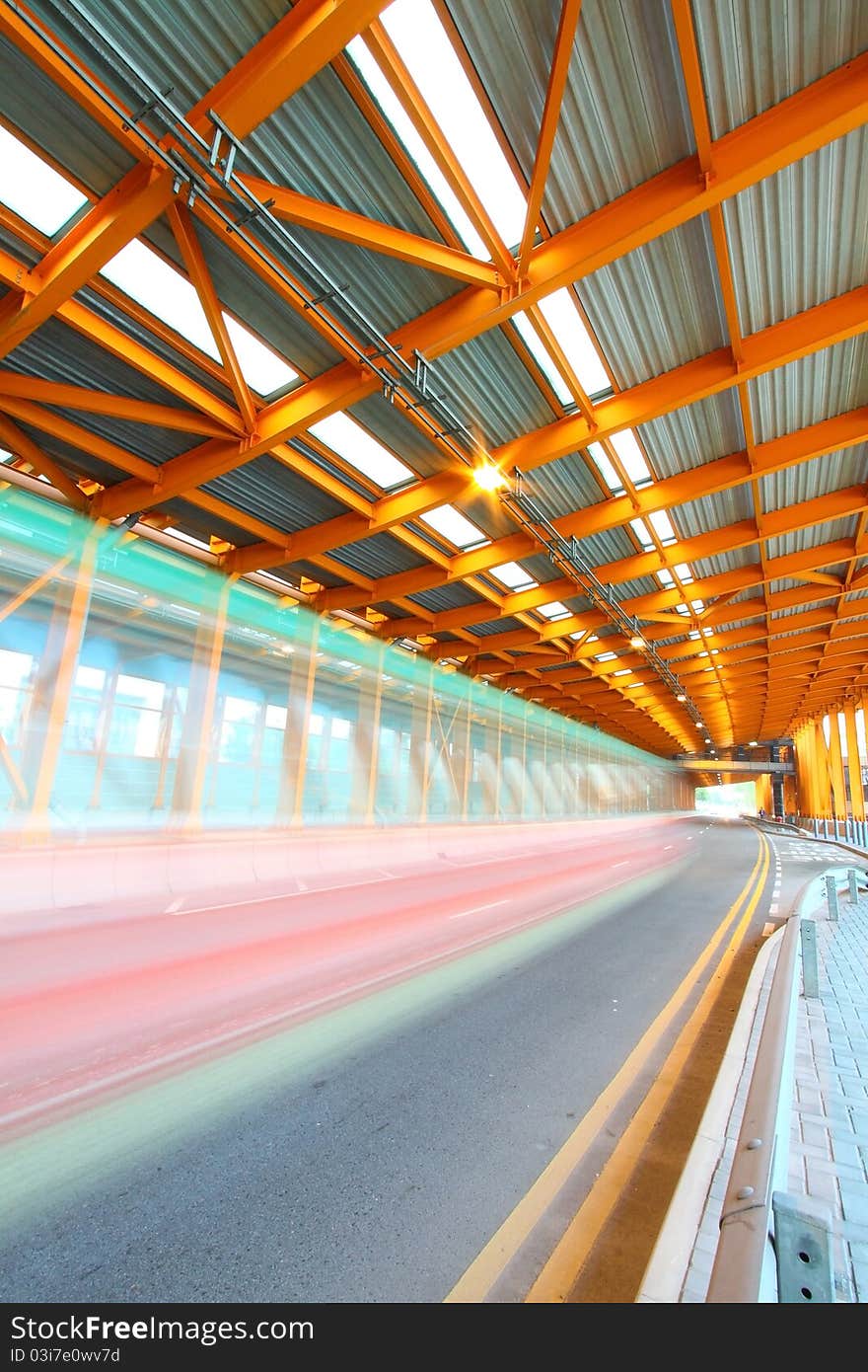 Orange tunnel at daytime