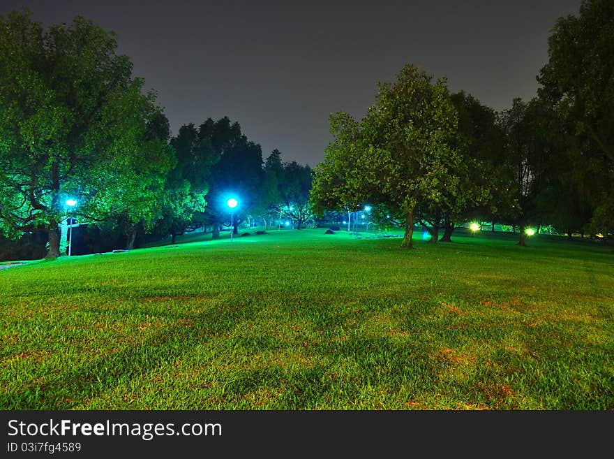 Peaceful Park By Night