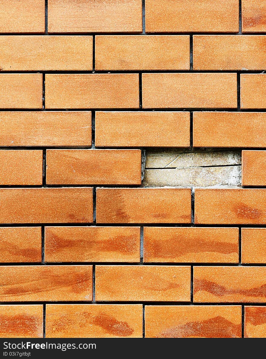 Red Old Brick Wall Pattern Framing