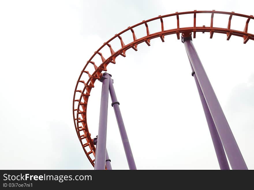 Rollercoaster in thailand on in the morning