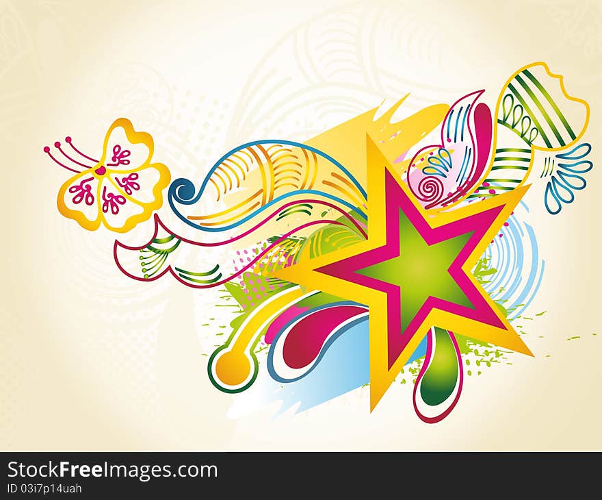 Abstract modern vector illustration,floral element