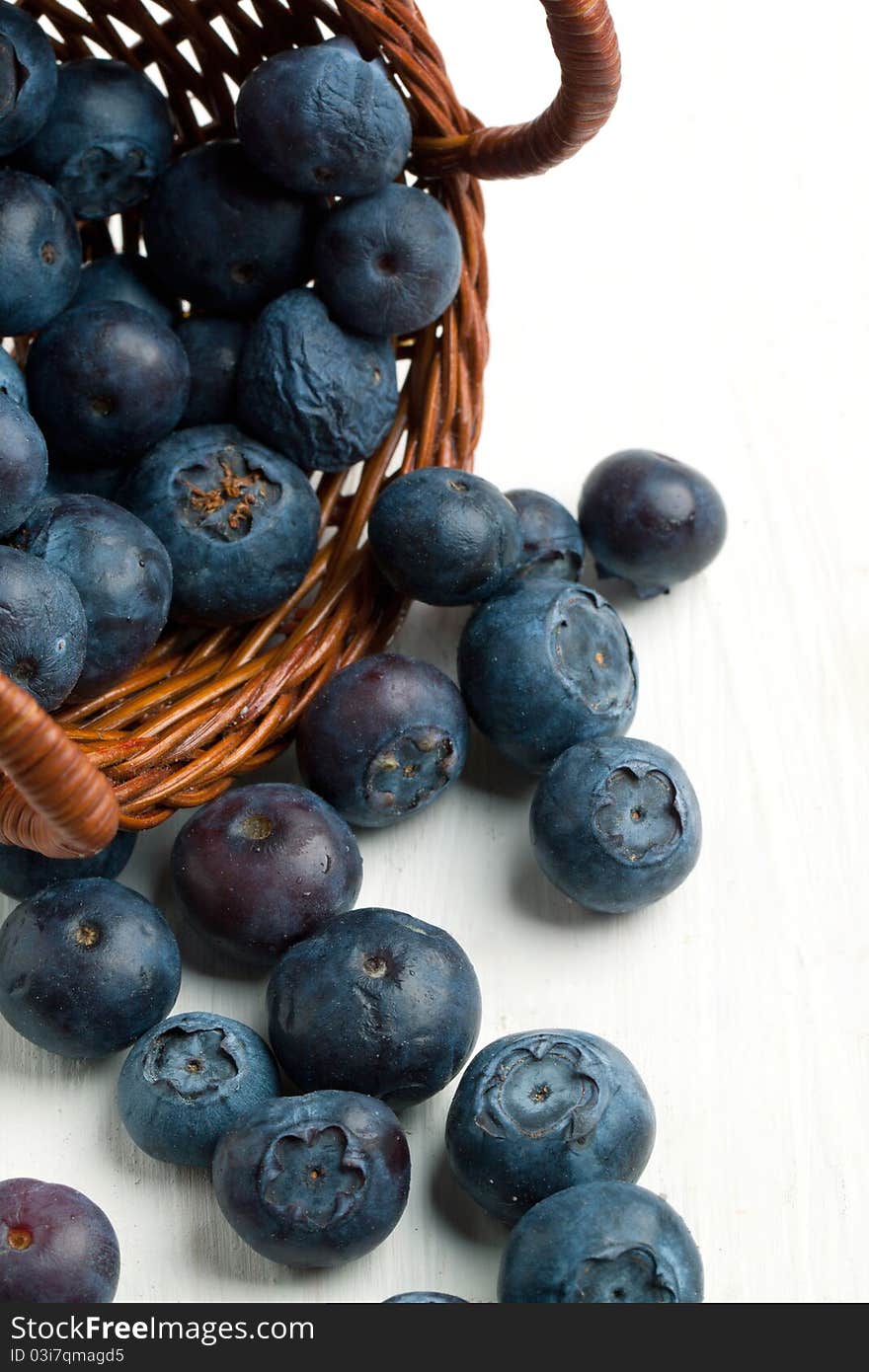 Basket of fresh blueberries