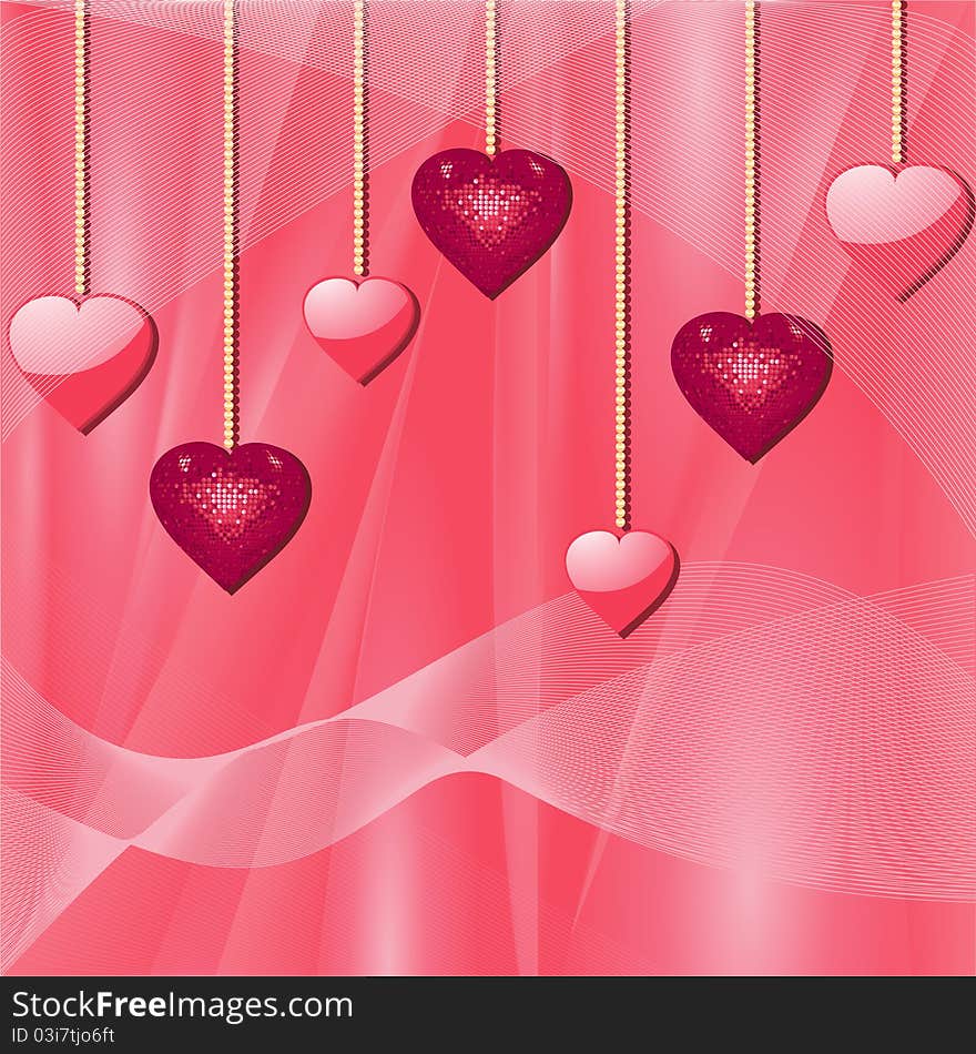 Pink valentine hearts