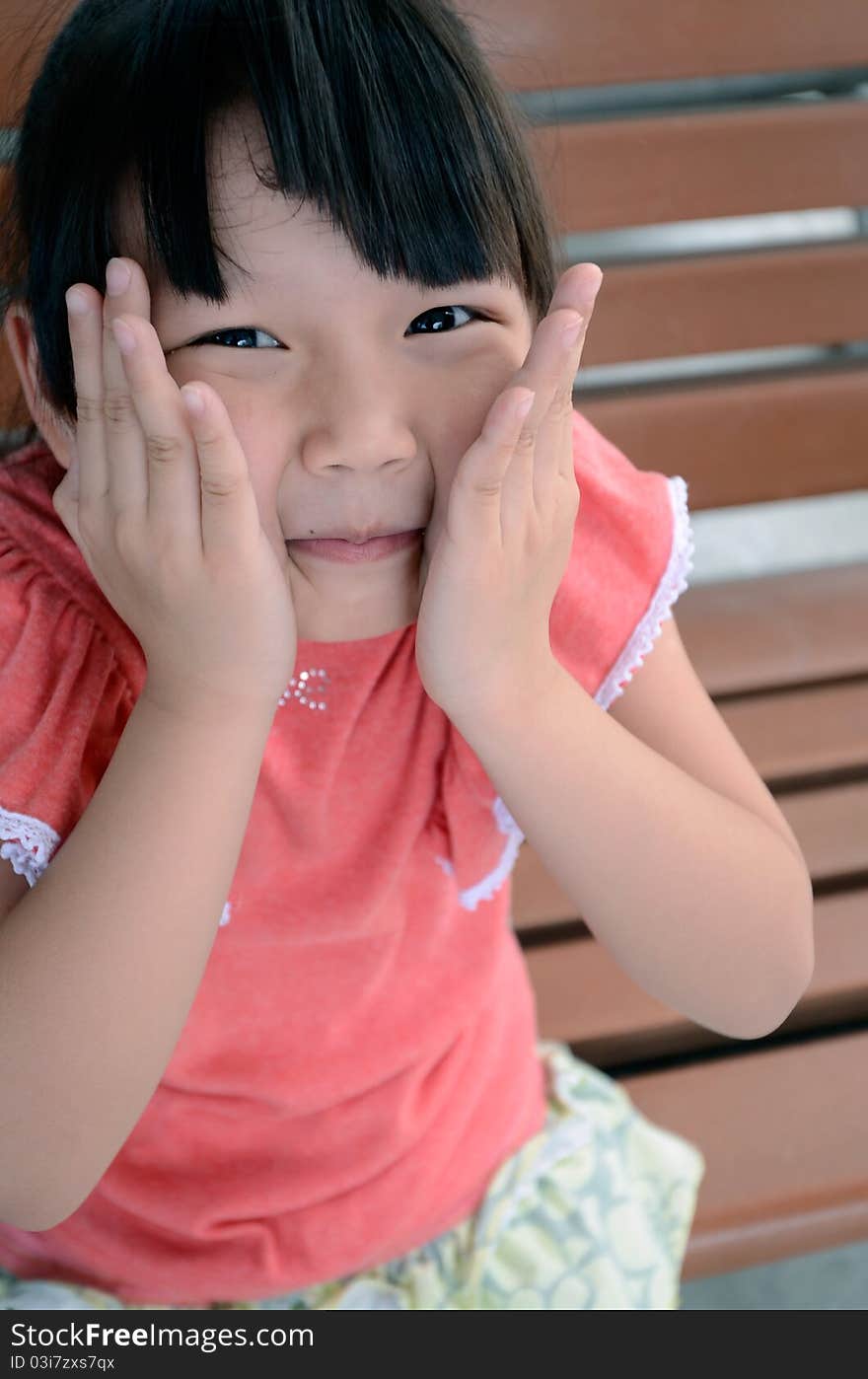 Bright picture of adorable chinese girl Smiling. Bright picture of adorable chinese girl Smiling