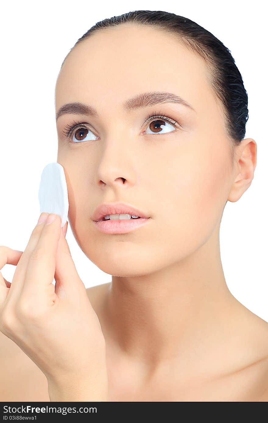 Portrait of beautiful spa girl. Isolated over white background. Portrait of beautiful spa girl. Isolated over white background.