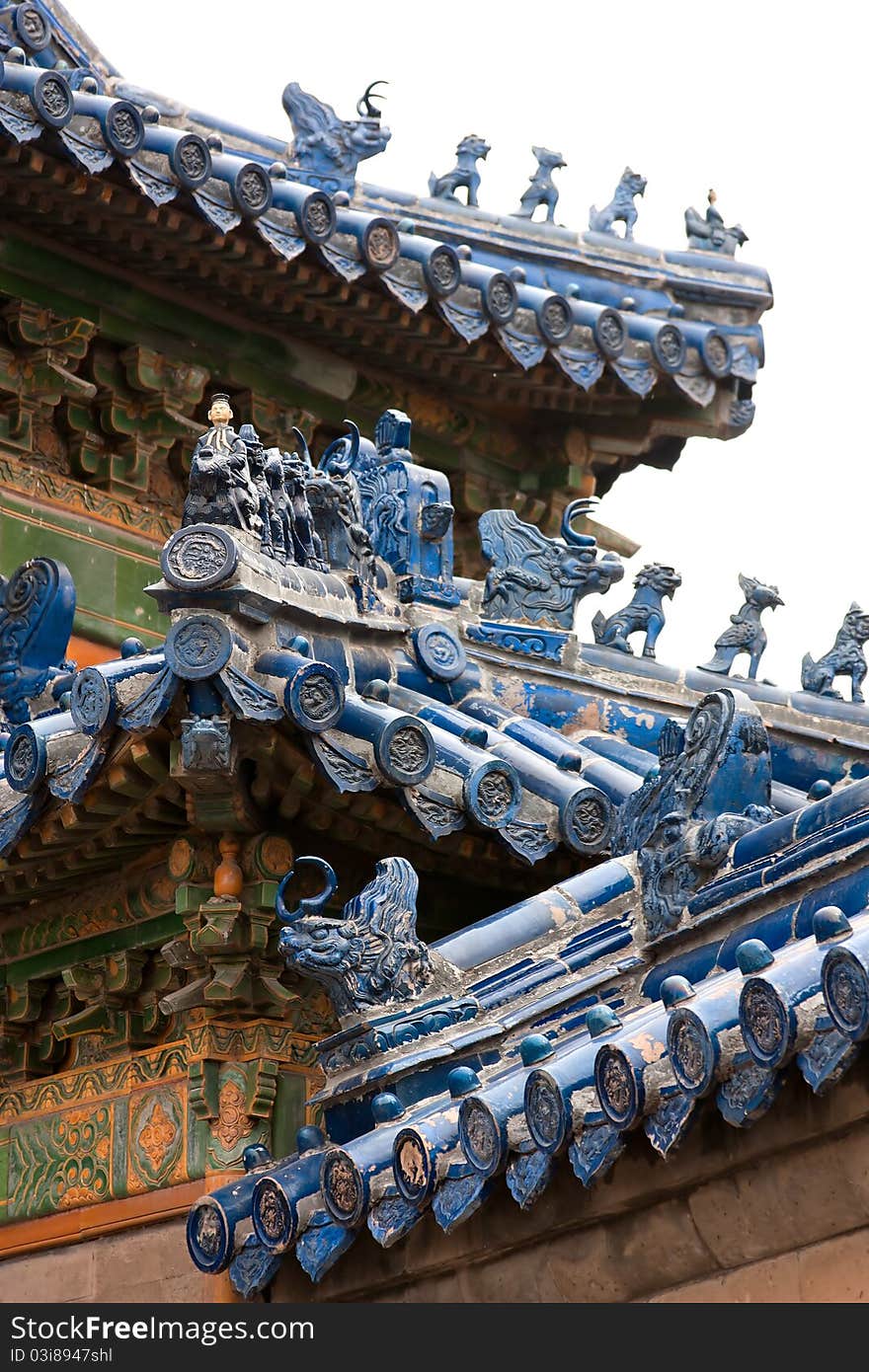 Temple roof decoration. Beijing. China