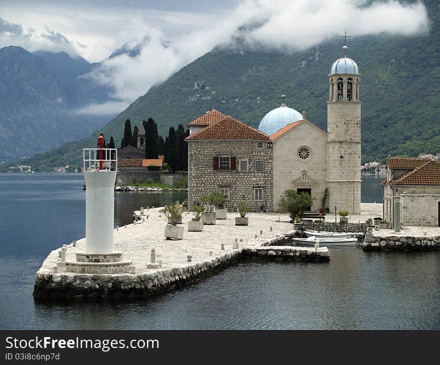 Gospa Od Skprjela and Sveti Djordje islands. Kotor bay, Montenegro. Gospa Od Skprjela and Sveti Djordje islands. Kotor bay, Montenegro