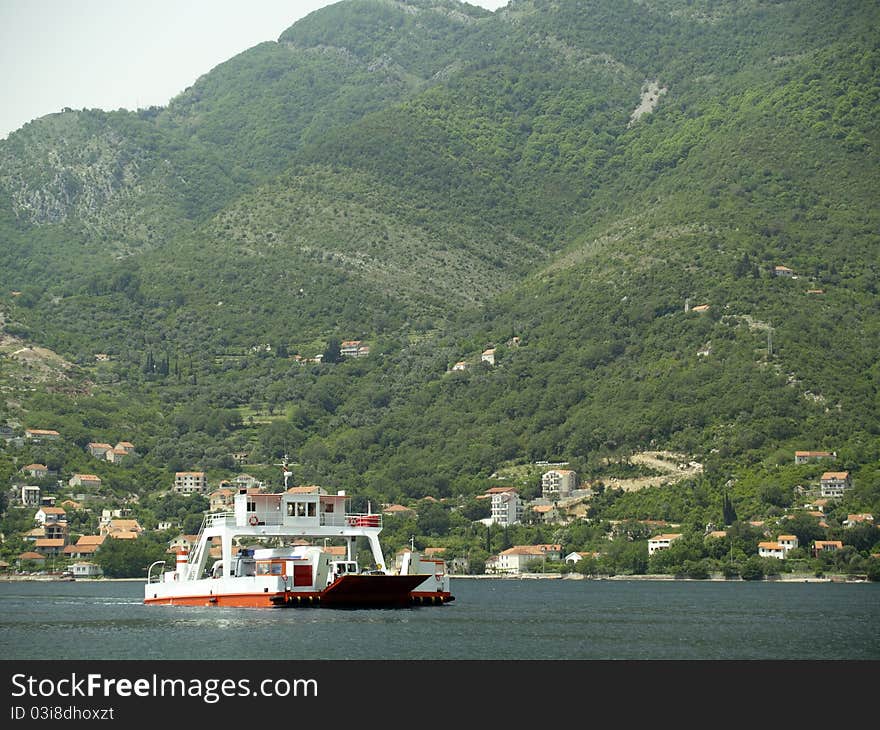 Kotor bay seaview daytime spring long focus