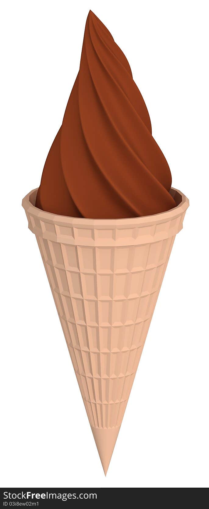 Ice cream isolated over white 3d illustration