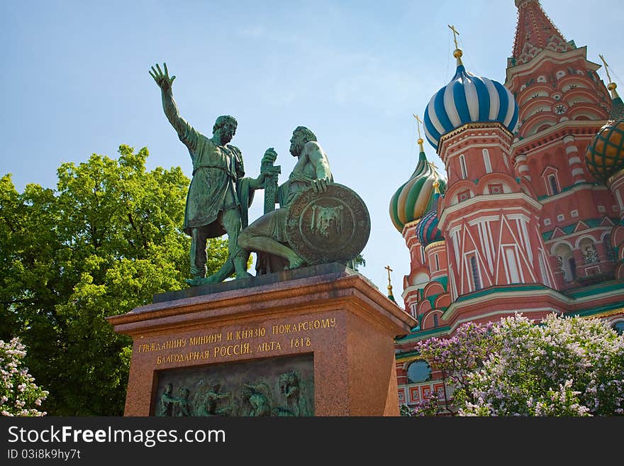 Monument to Minin and Pozharsky in Moscow on Red Square