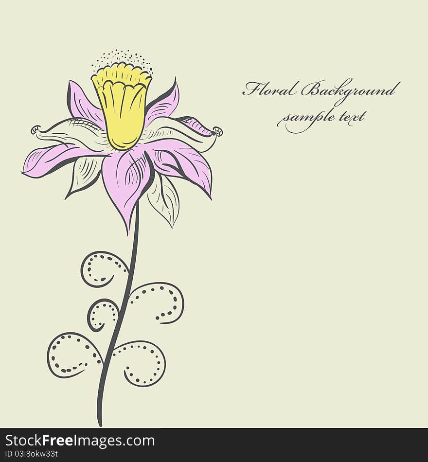 Vintage Flower background color.  illustration