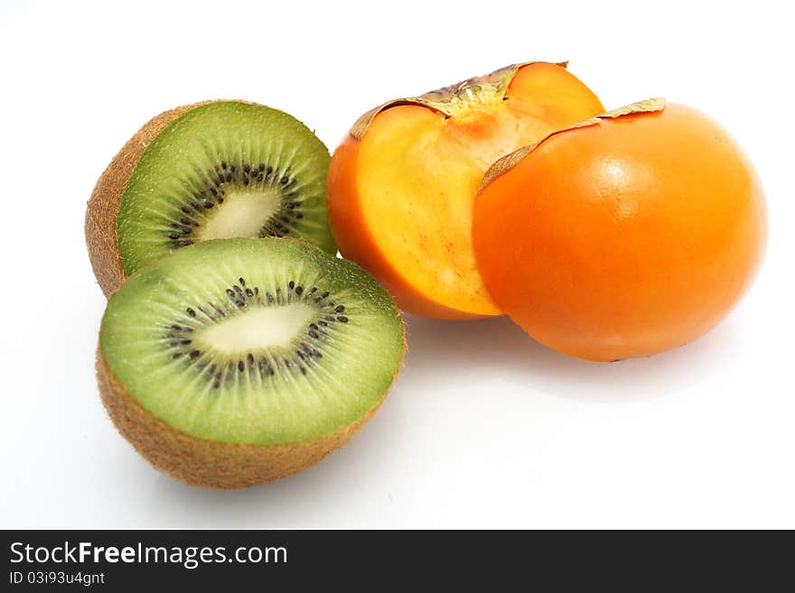 Kiwi & kaki fruit sweet and healthy food