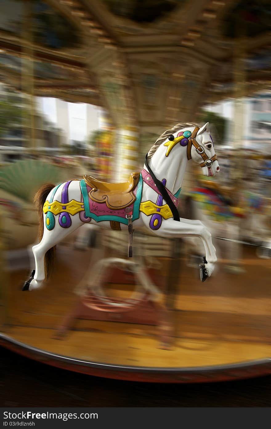 Carousel Horse, fairground and a merry go round rides for children