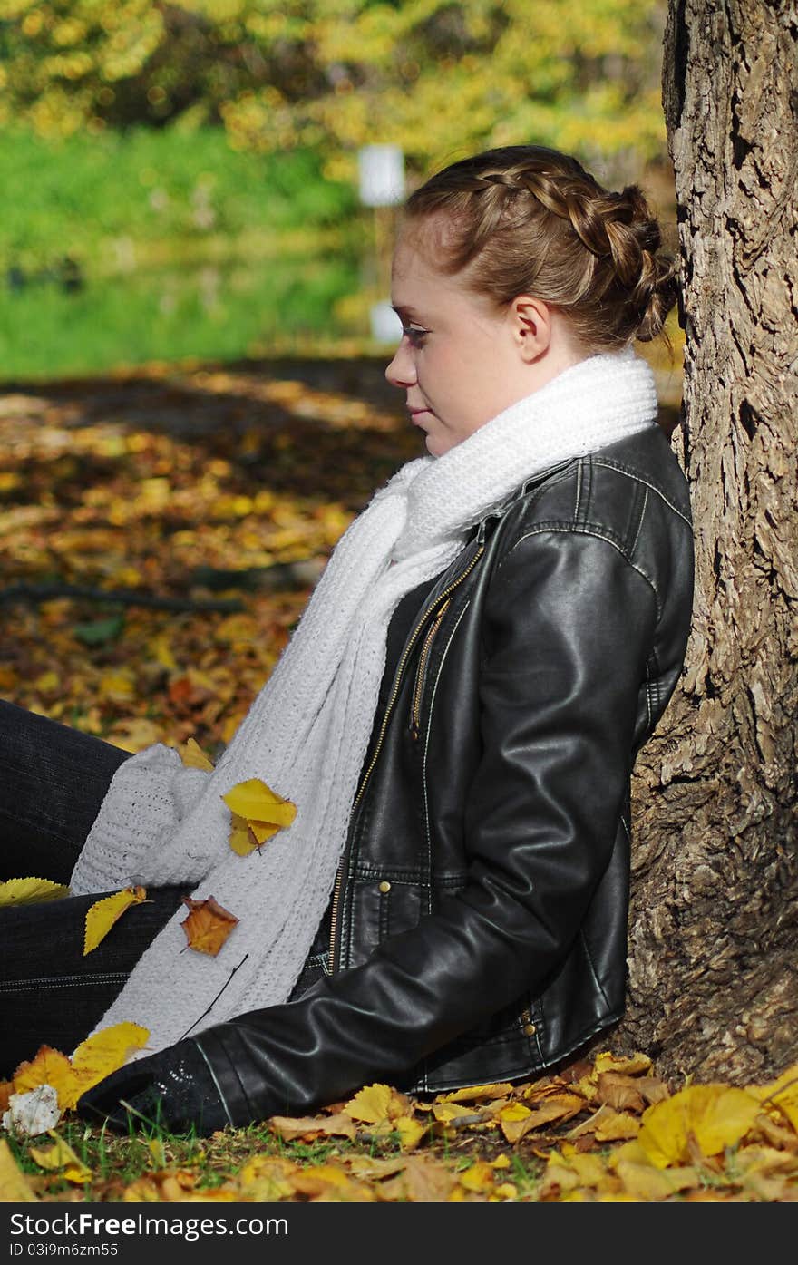 Beautiful girl with autumn leaves. Beautiful girl with autumn leaves