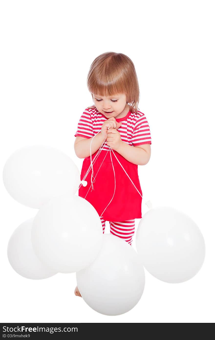 Foto-little girl with balloons