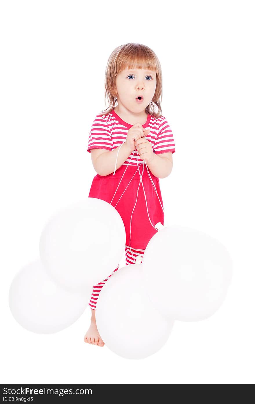 Foto-little girl with balloons