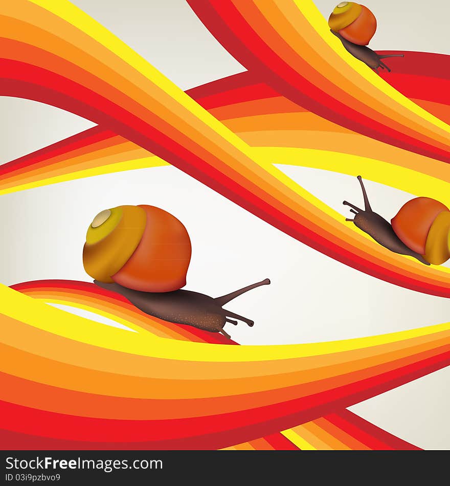 Abstract background with snails