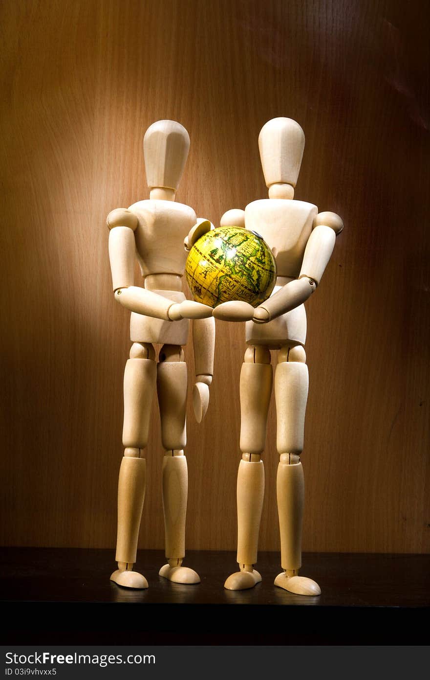 Two mannequins in position save the world. Two mannequins in position save the world