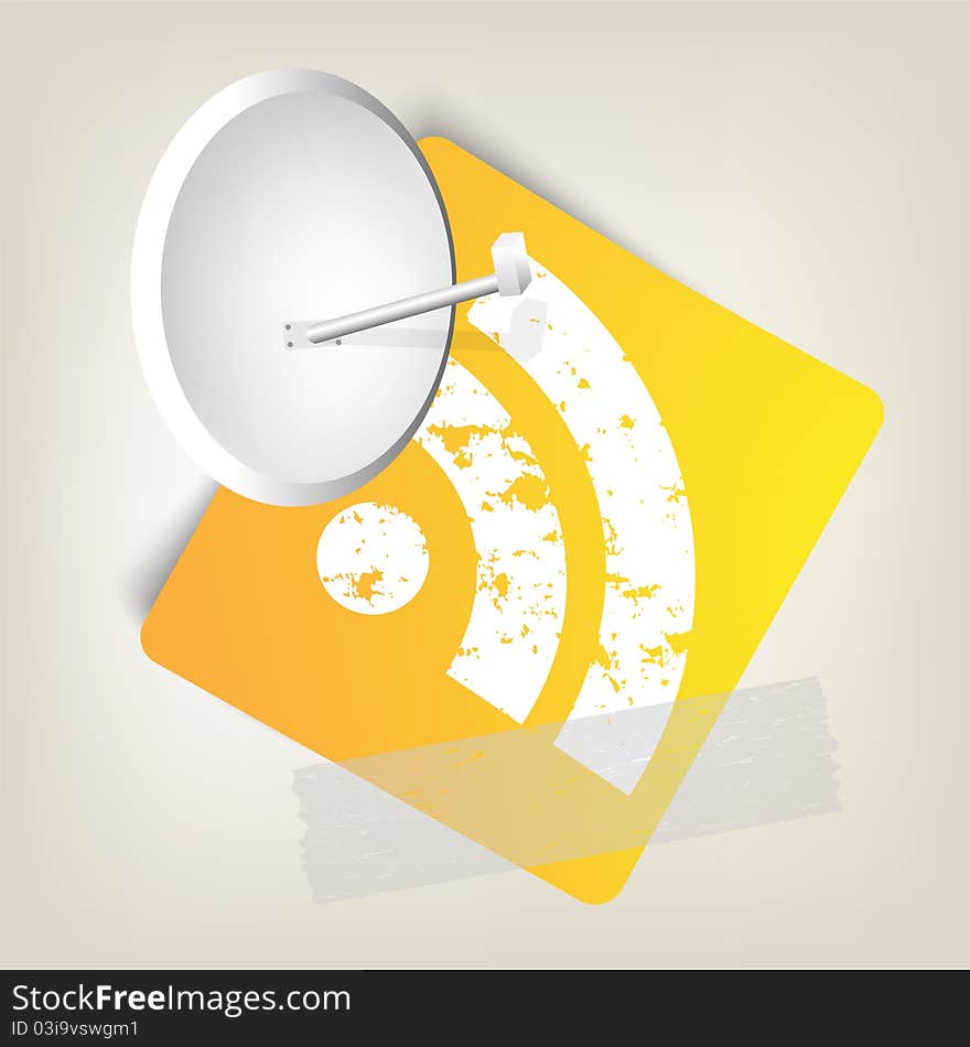 Yellow paper with rss symbol - background