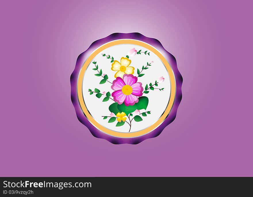 Tablecloth with colorful flower ornament. Tablecloth with colorful flower ornament