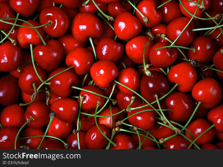 Horizontal background made of fresh cherries. Horizontal background made of fresh cherries