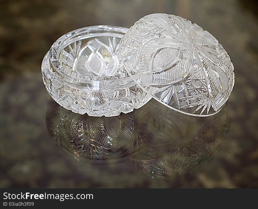 Glass oriental style ball-shaped box for jewellery. Glass oriental style ball-shaped box for jewellery