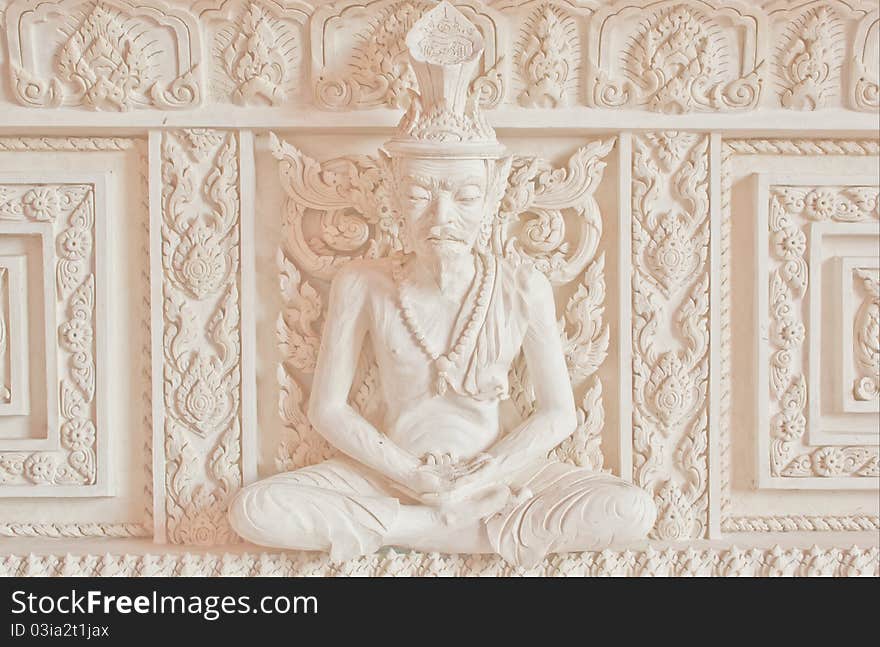 Ascetic Statue In Thai Style Molding Art