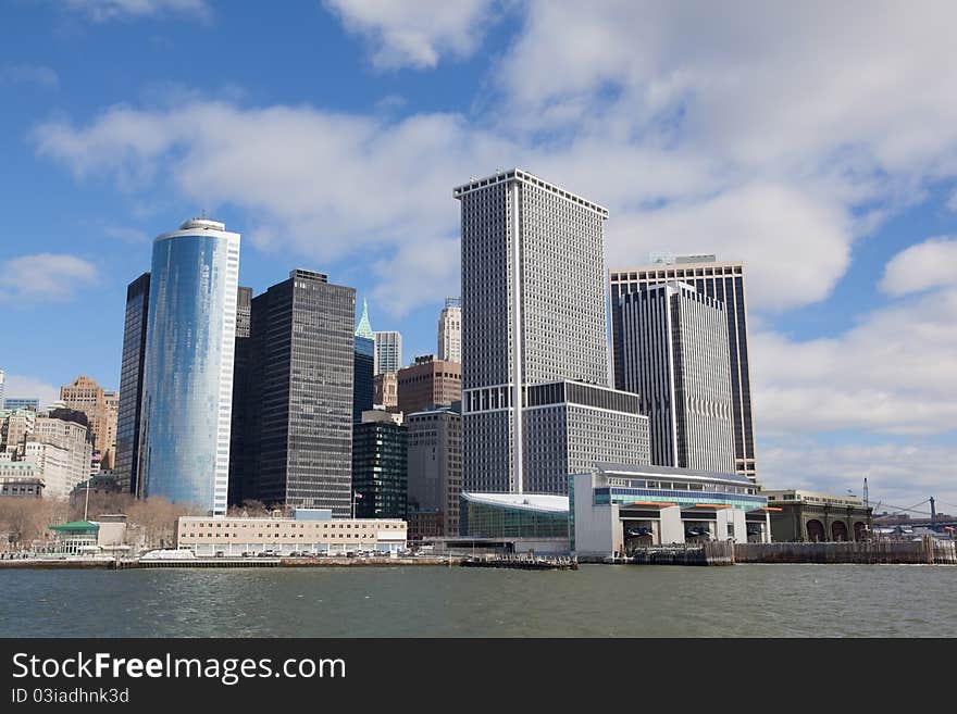 New York City Skyline in day time.