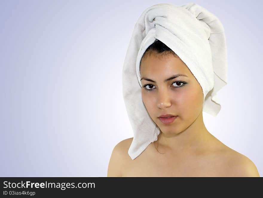 Young girl with towel