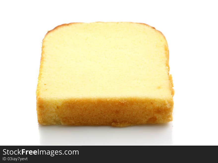 Piece of toast bread isolated on white. Close-up