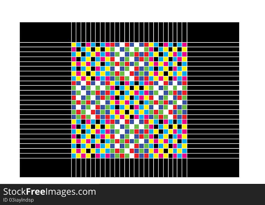 Funny checkered background with white lines on black background