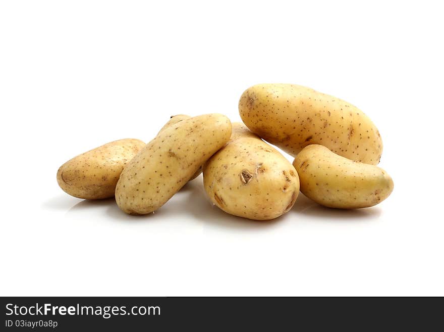 Fresh Potatoes Isolated On A White Background