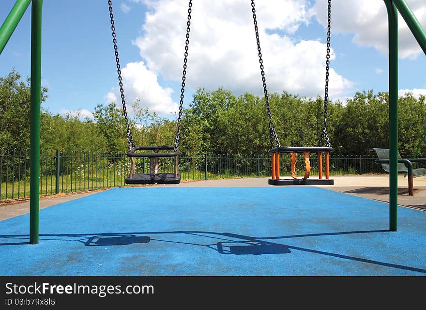 Swing seat and children playground. Swing seat and children playground