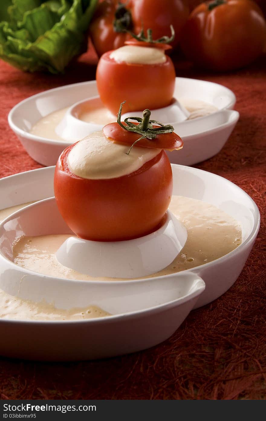 Tomatoes Stuffed With Cream