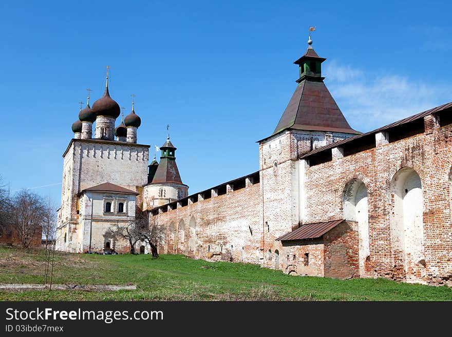 The view of St. Boris and Gleb Monastery near the Rostov